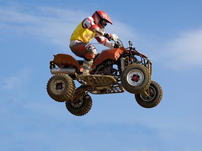 Quad racer in the air