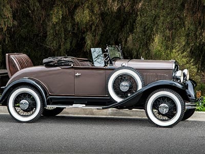 Brown antique car